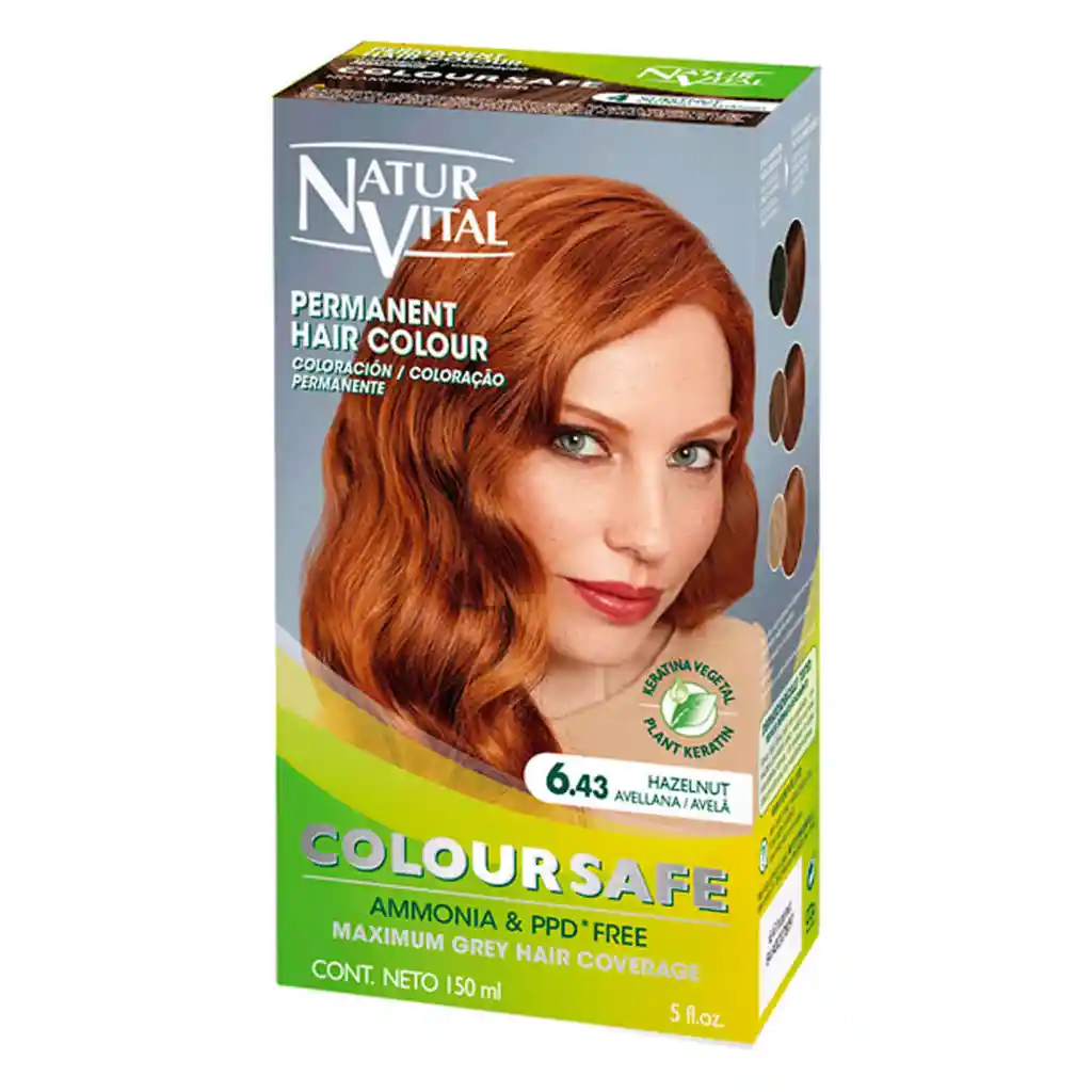 Tintura Permanente Color Avellana N°6.43 Coloursafe