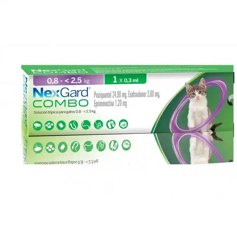 Nexgard Combo Solución Spot-on Gatos 0.8 - 2.5 Kg