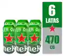 Pack Cerveza Heineken Latax6 470cc