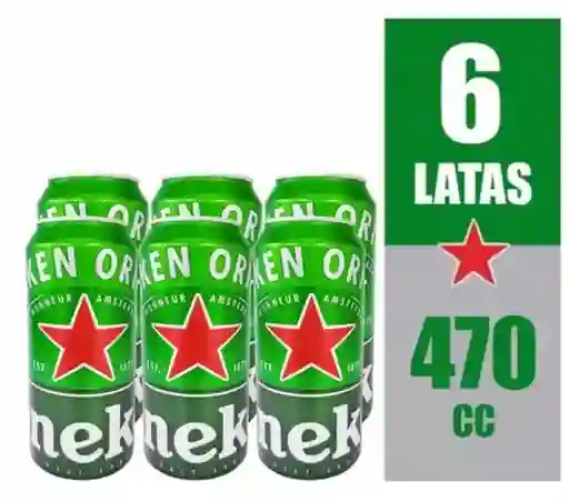 Pack Cerveza Heineken Latax6 470cc