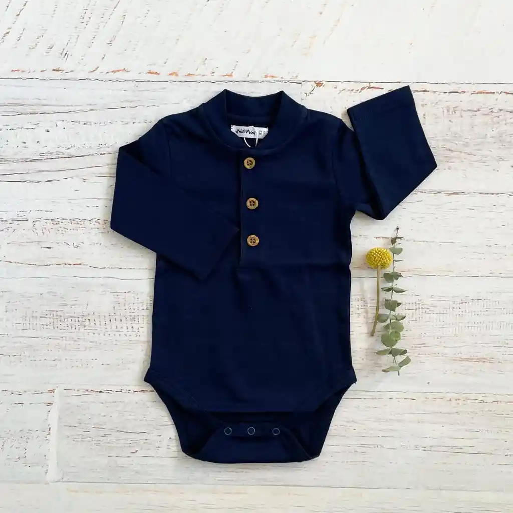 Body Teo Azul Madera Talla 1/3 Meses