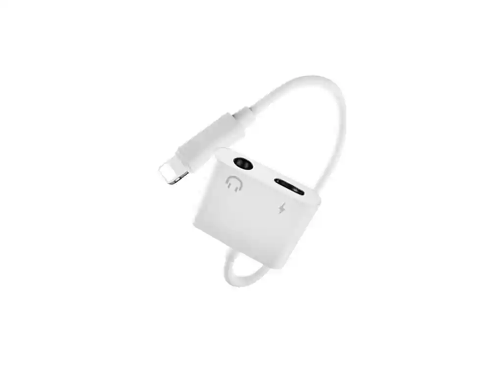 Adaptador De Carga Y Audio Para Auriculares Lightning Dual 2 En 1 - Mh030