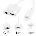 Adaptador De Carga Y Audio Para Auriculares Lightning Dual 2 En 1 - Mh030