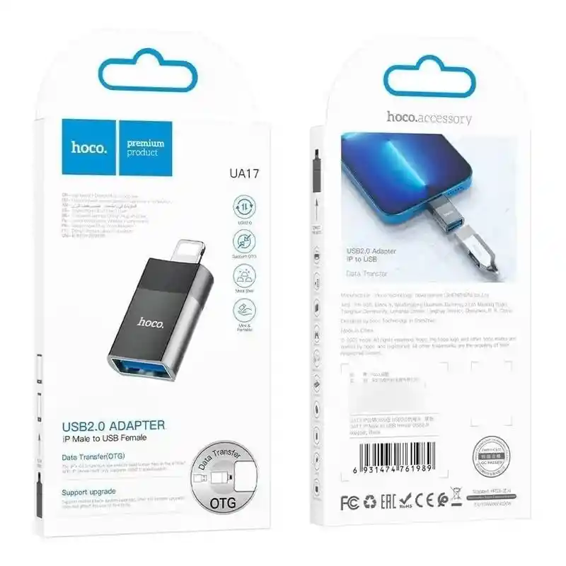 Adaptador Otg Lightning A Usb 3.0 Hoco Ua17