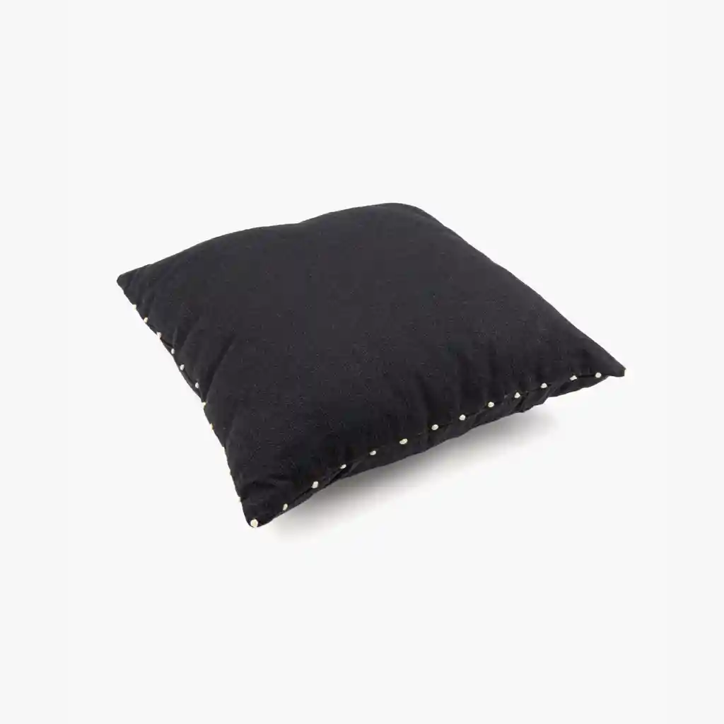 Cojín Mujer Algodón Pelotitas 45 X 45 Cm Gris