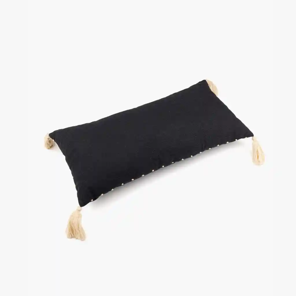 Cojín Mujer Algodón Pelotitas 30 X 60 Cm Gris