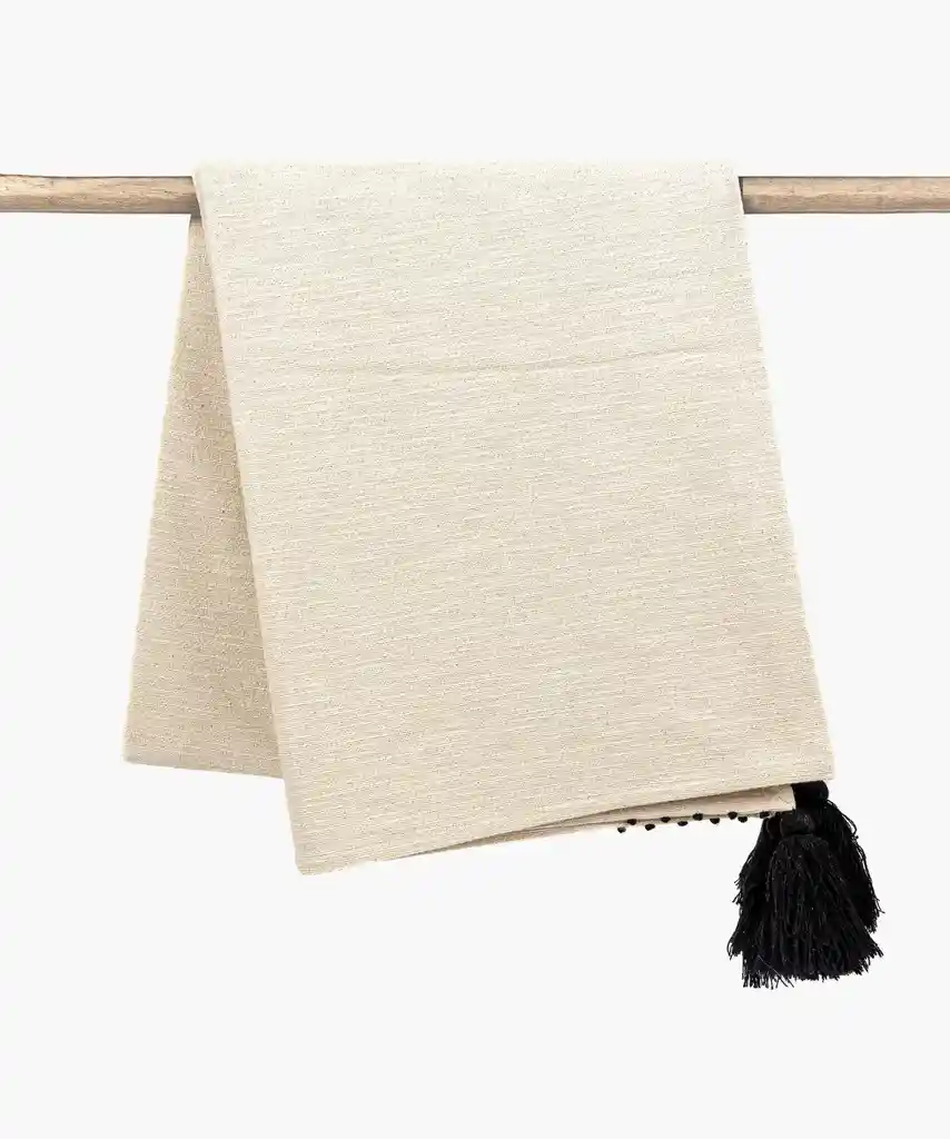 Manta Mujer Algodón Pelotitas Beige