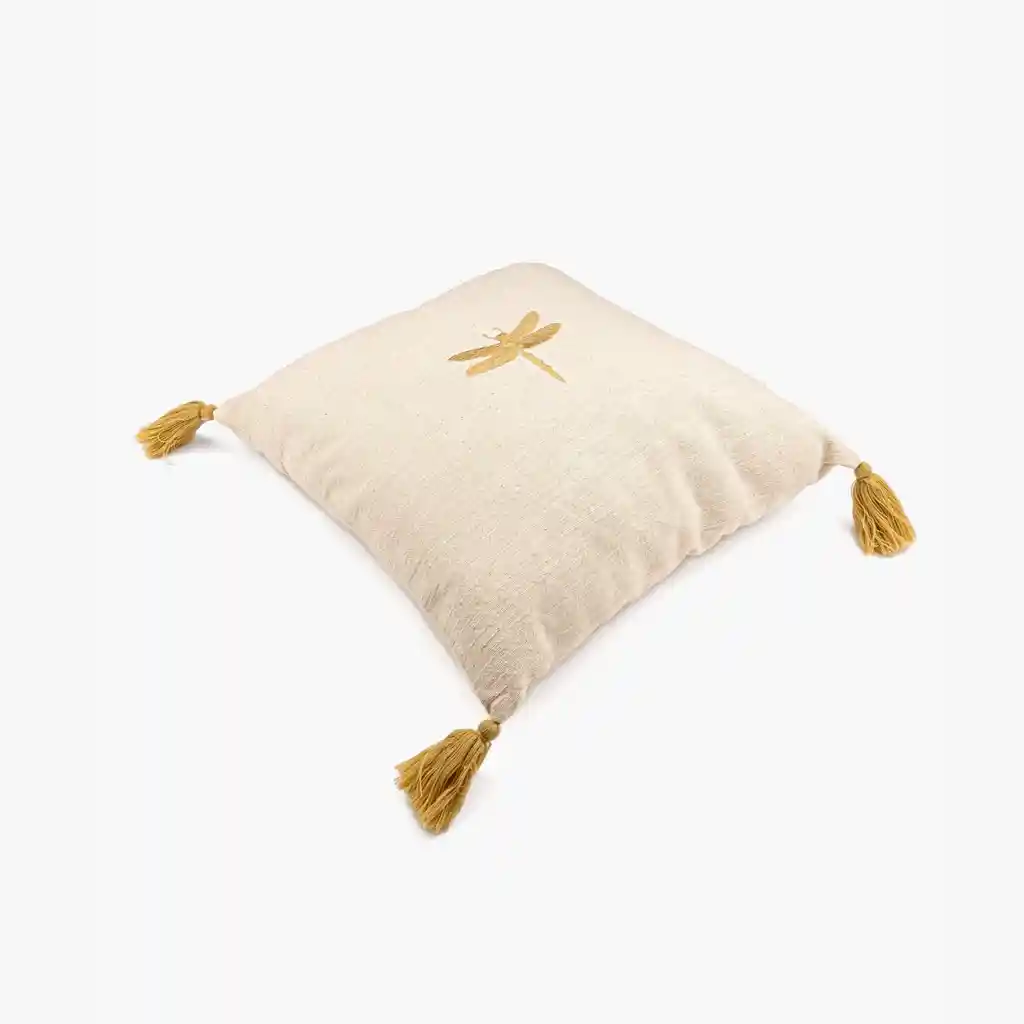 Cojín Mujer Algodón Libelula 45 X 45 Cm Beige