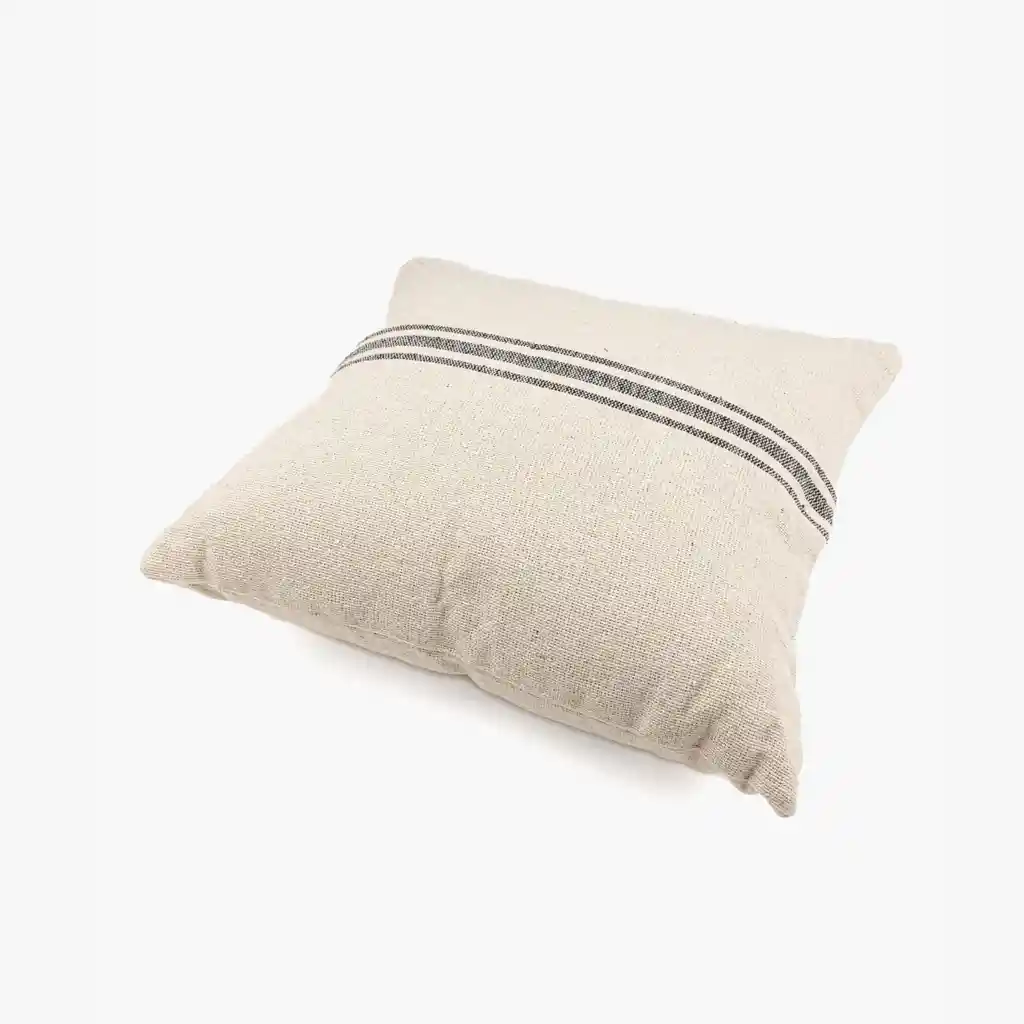Cojín Mujer Algodón Líneas 45 X 45 Cm Beige