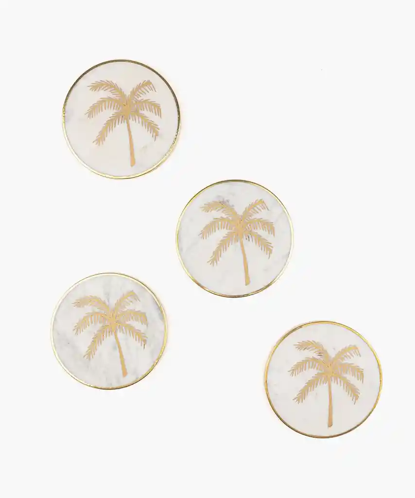 Set Posavasos Mujer Mármol Blanco