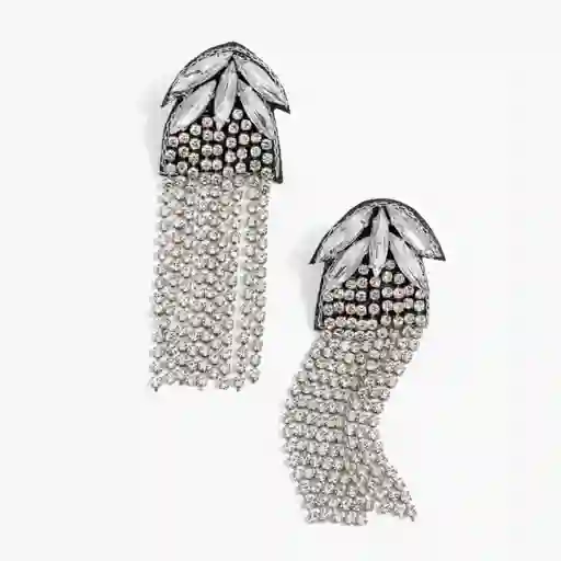 Aros Mujer Con Strass Plateado