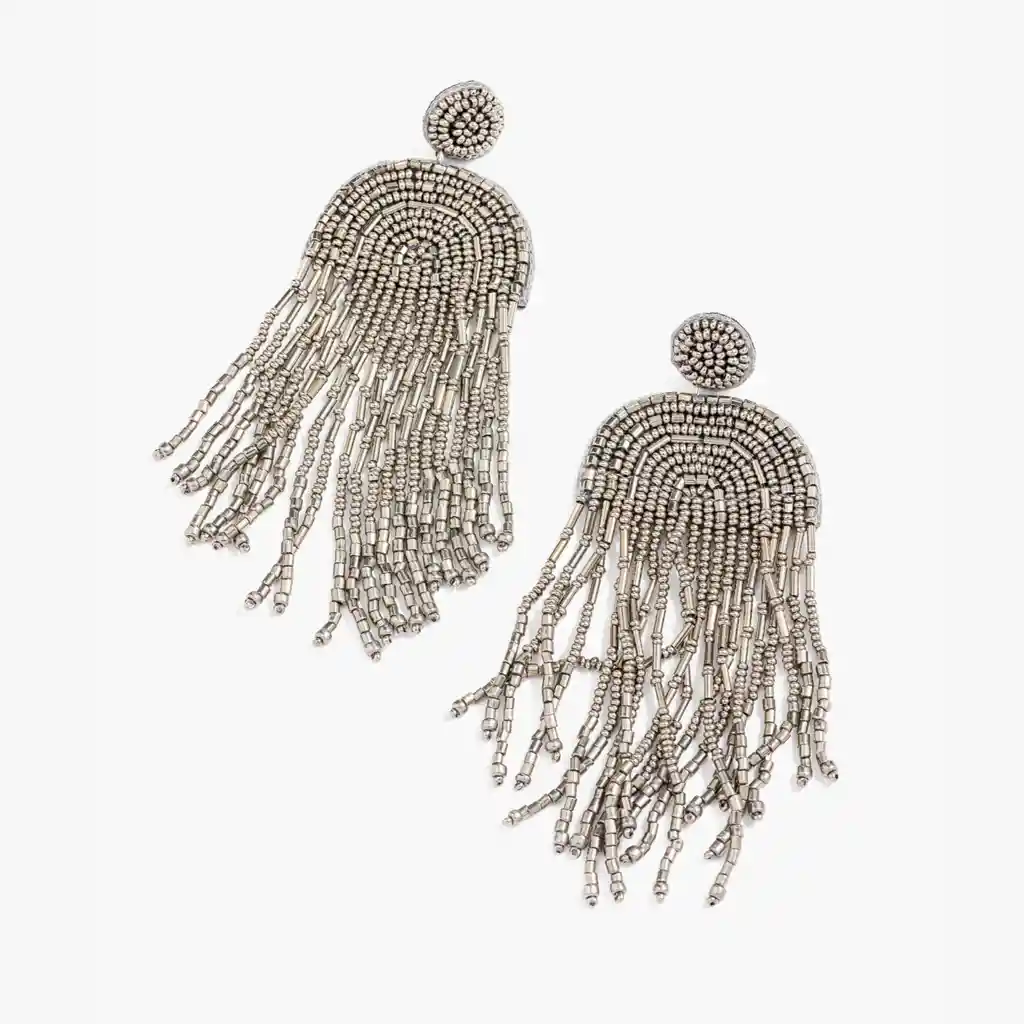 Aros Mujer Forma Arcoiris Plateado