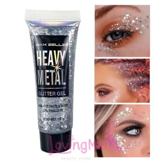 Heavy Metal Glitter En Gel Gris