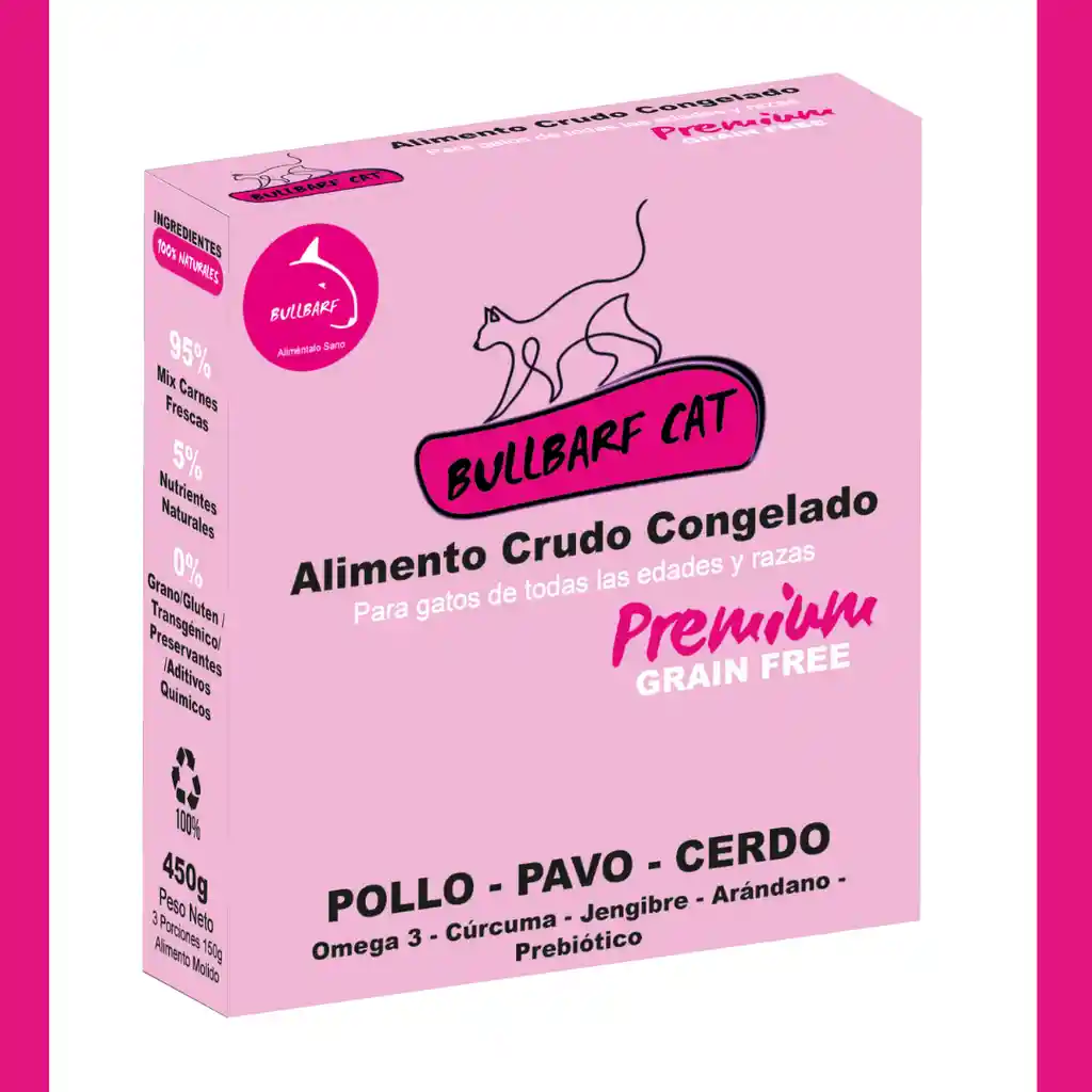 Estuche Alimento Bullbar Cat Gatos 450g