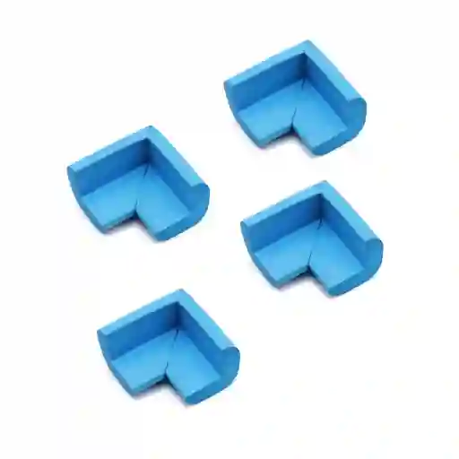Pack 4 Esquineros Proteccion Bebe Antigolpes Goma Borde Mesa (celeste)