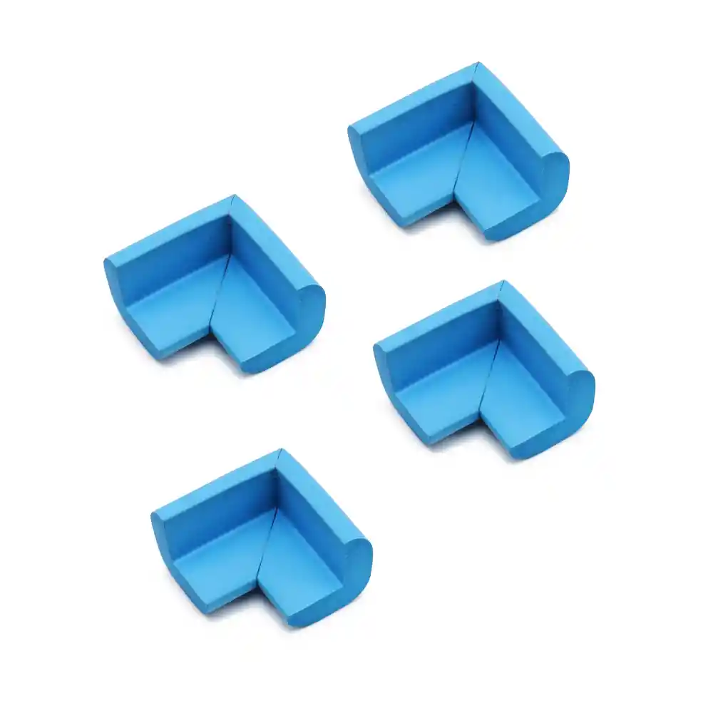 Pack 4 Esquineros Proteccion Bebe Antigolpes Goma Borde Mesa (celeste)