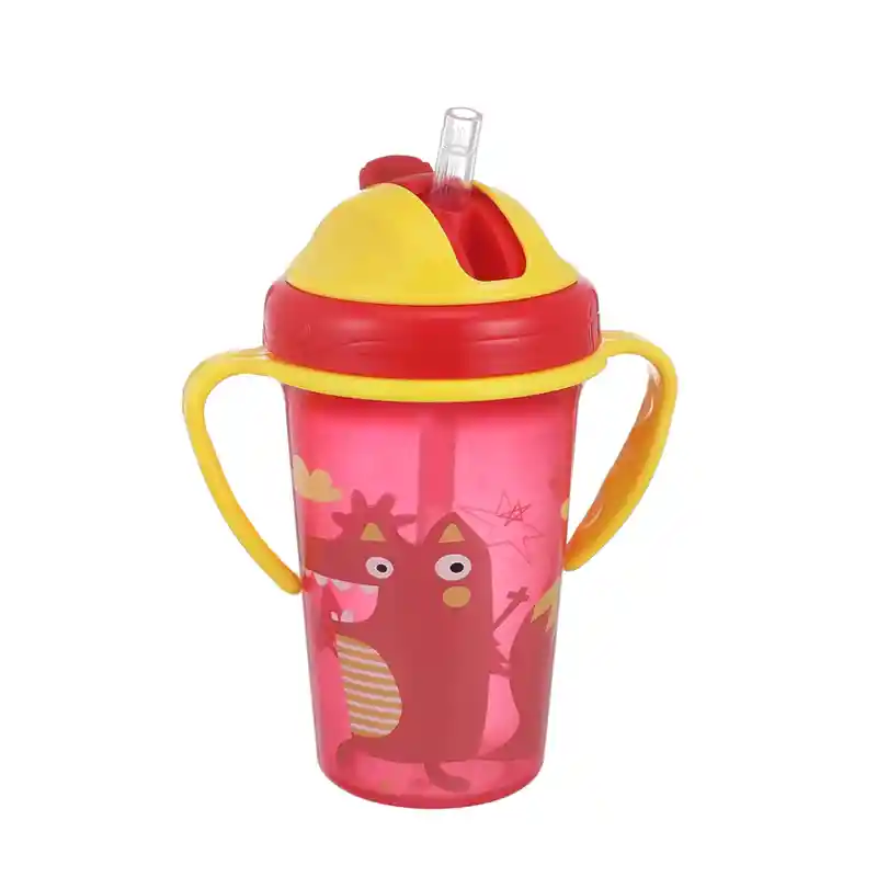 Vaso Entrenamiento Con Bombilla Asas Antiderrame Bebe Niños (rojo)