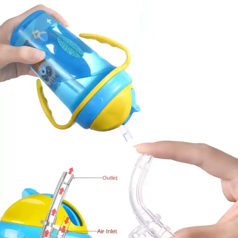 Vaso Entrenamiento Con Bombilla Asas Antiderrame Bebe Niños (rojo)