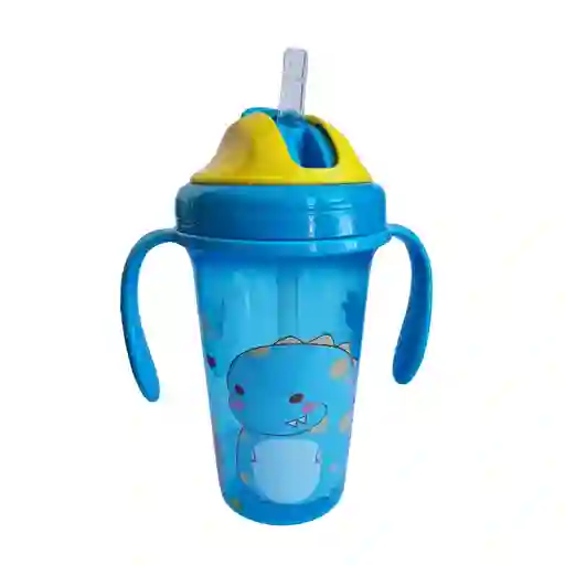 Vaso Entrenamiento Con Bombilla Asas Antiderrame Bebe Niños (azul)