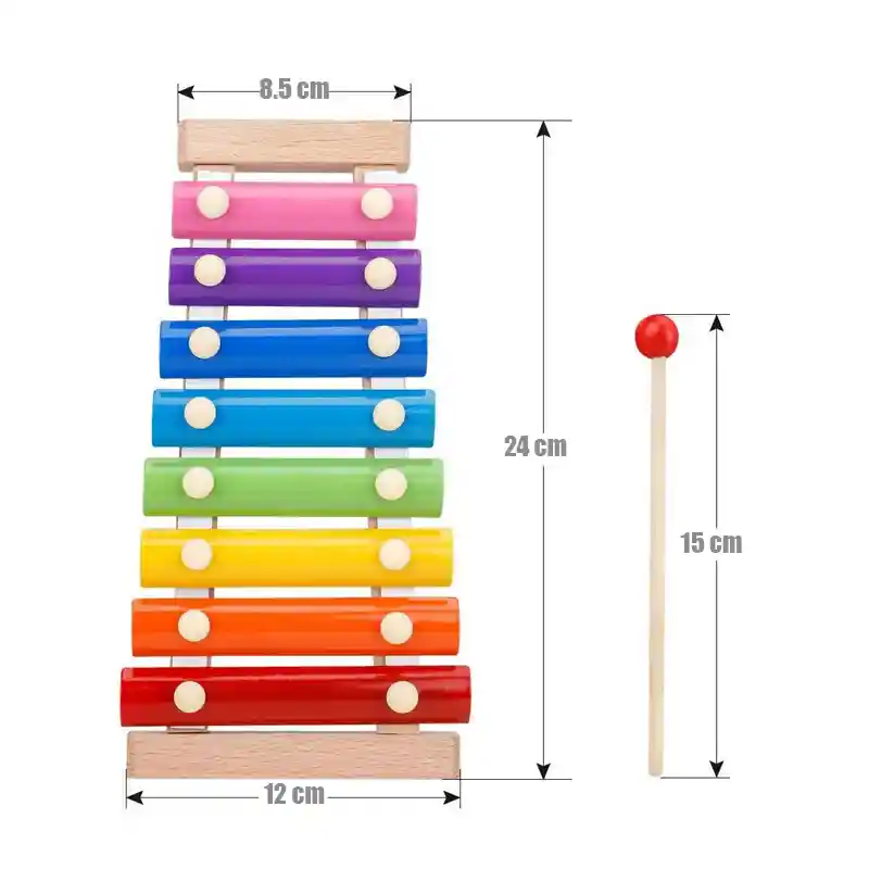 Xilofono Juguete Madera 8 Notas Instrumento Percusion Niños