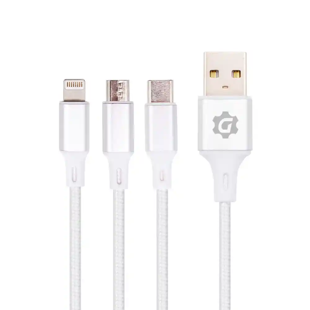 Cable Triple Lightning, Tipo C Y Micro Usb A Usb 1 Metro Geareek Powerpro