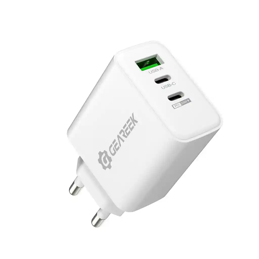 Cargadór Rápido Triple 65w Tipo C Y Usb Geareek