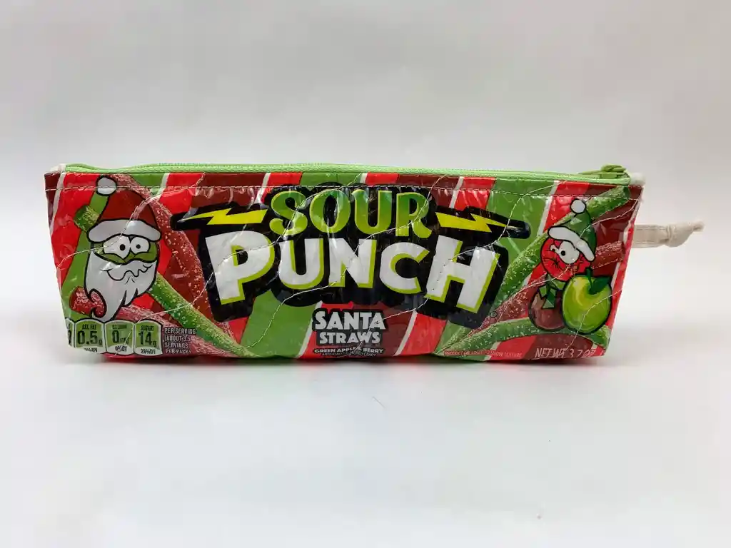 Sour Punch Santa Straws Green Appleberry