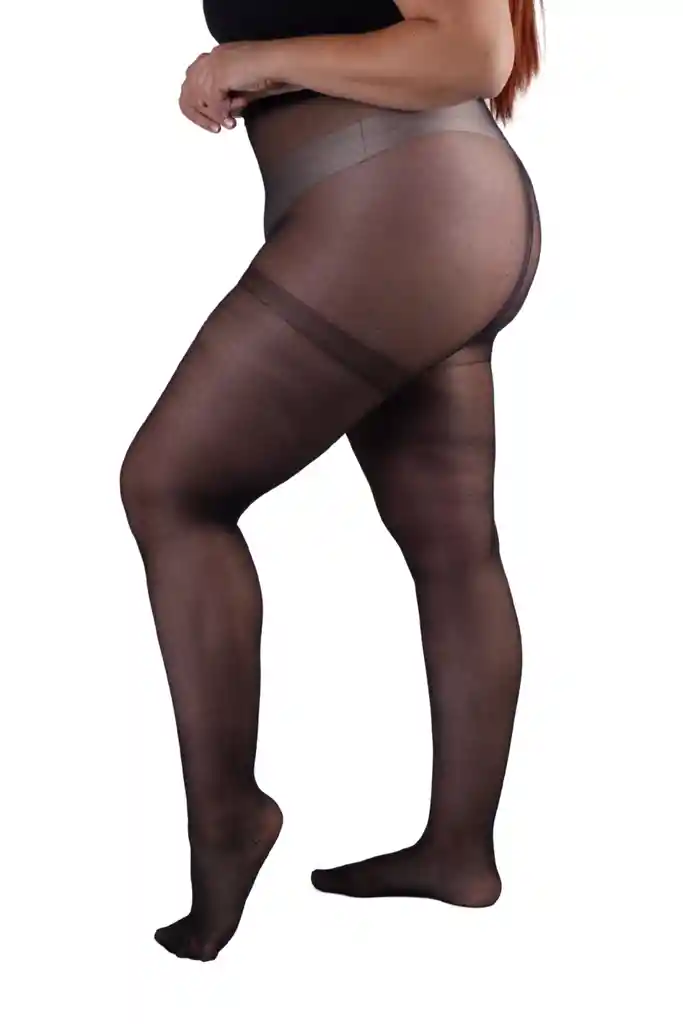 Panty Elasticada Xxl 20 Denier Talla Especial Negro