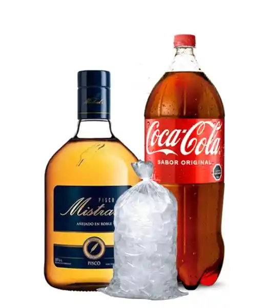 Promo Coca Cola 3 L + Pisco Mistral 1l + Hielo 1kg