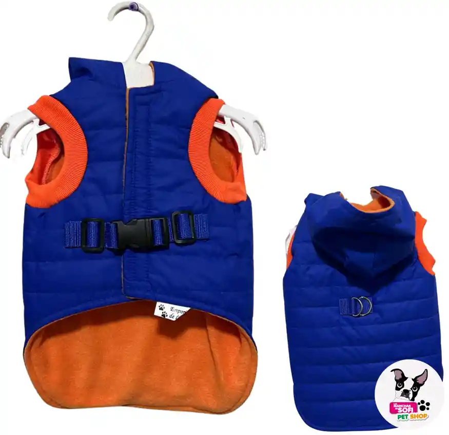 Parka Impermeable Para Mascotas Color Azul Talla Xs