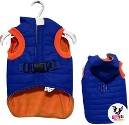 Parka Impermeable Para Mascotas Color Azul Talla M