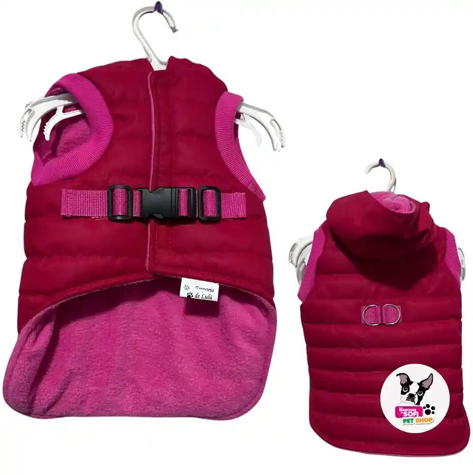 Parka Impermeable Para Mascotas Color Fucsia Talla S