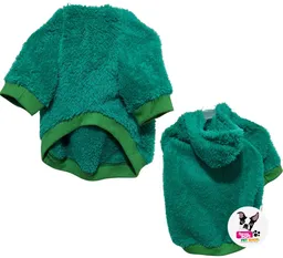 Polerón Peludo Para Mascotas Color Verde Agua Xs