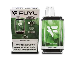 Vaporizador Desechable Vape Dinner Lady Fuyl Apple Peach 0% Nic 8000 Puffs