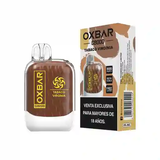 Vaporizador Oxbar 8000 Puffs 5% - Tabaco Virginia