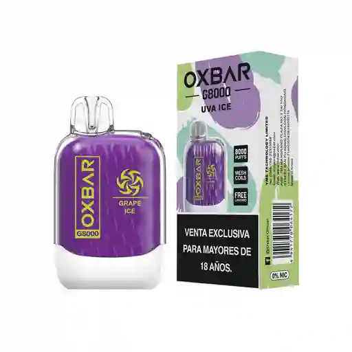 Vaporizador Oxbar 8000 Puffs 5% - Uva Ice