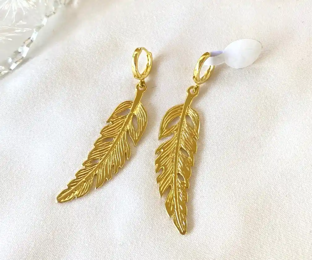 Aros Oro Plumas