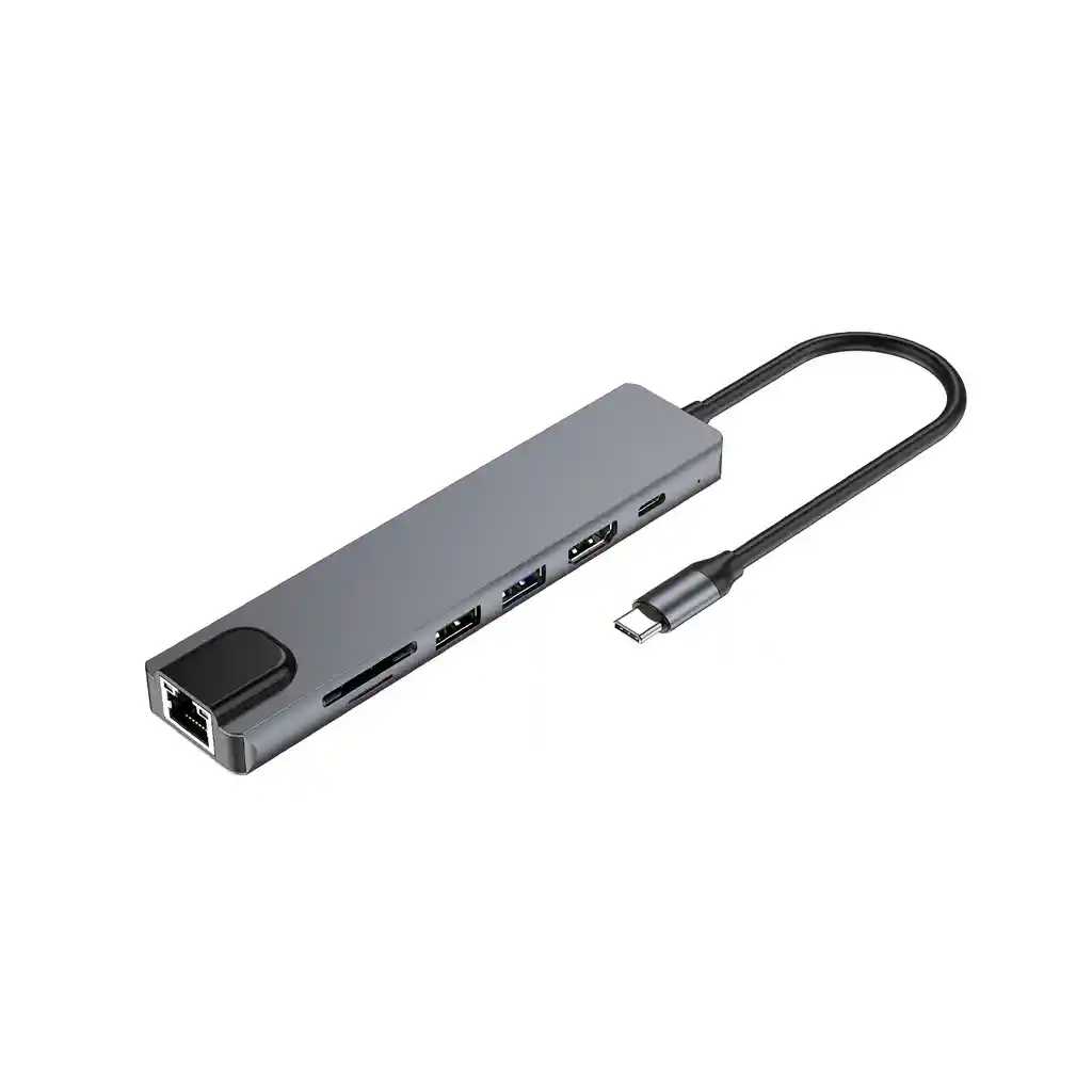 Adaptador Dock Station 7 En 1 Lan/micsd/usb/hdmi