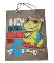 Bolsa De Regalo 26x32x10cm Dinosaurios Cool Con Relieve