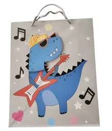 Bolsa De Regalo 26x32x10cm Dinosaurios Cool Con Relieve