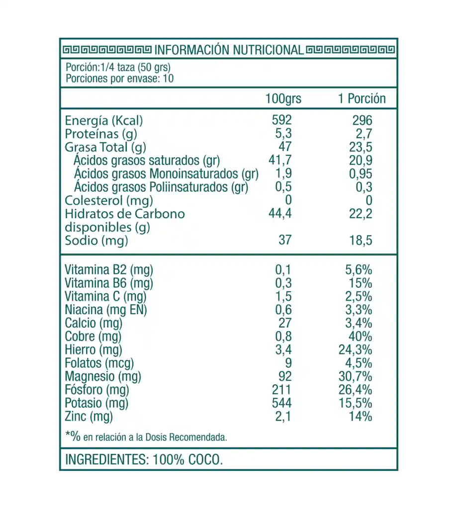 Harina De Coco Libre De Gluten