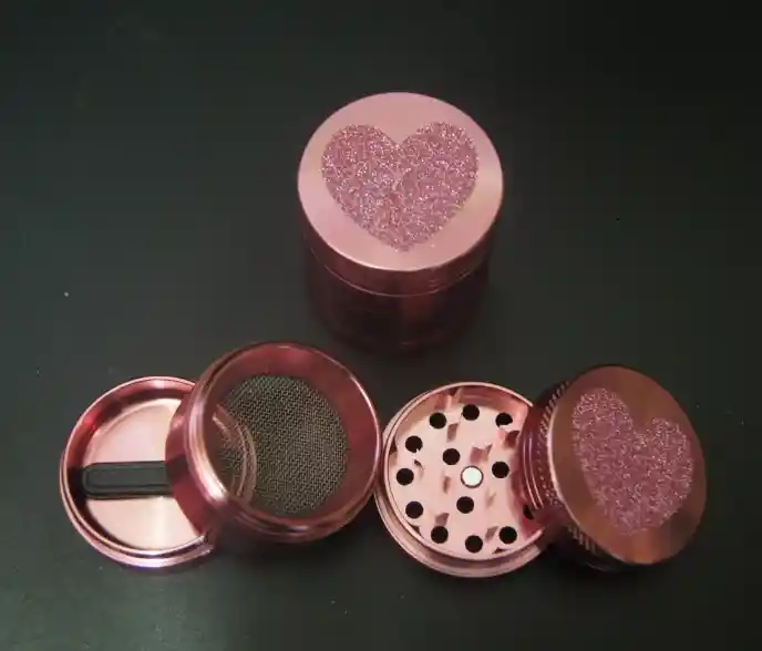 Moledor Rosa Corazón - 4 Piezas - Diámetro 40 Mm