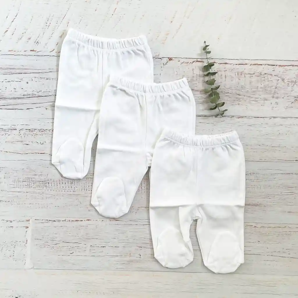 Wawa Baby Desing Pack De Pantalón Patitas Blanco Talla 1-3 Meses