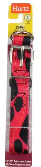 Hartz- Collar Dog Large Color Con Diseño Negro Y Rojo - 48 A 56 Cm