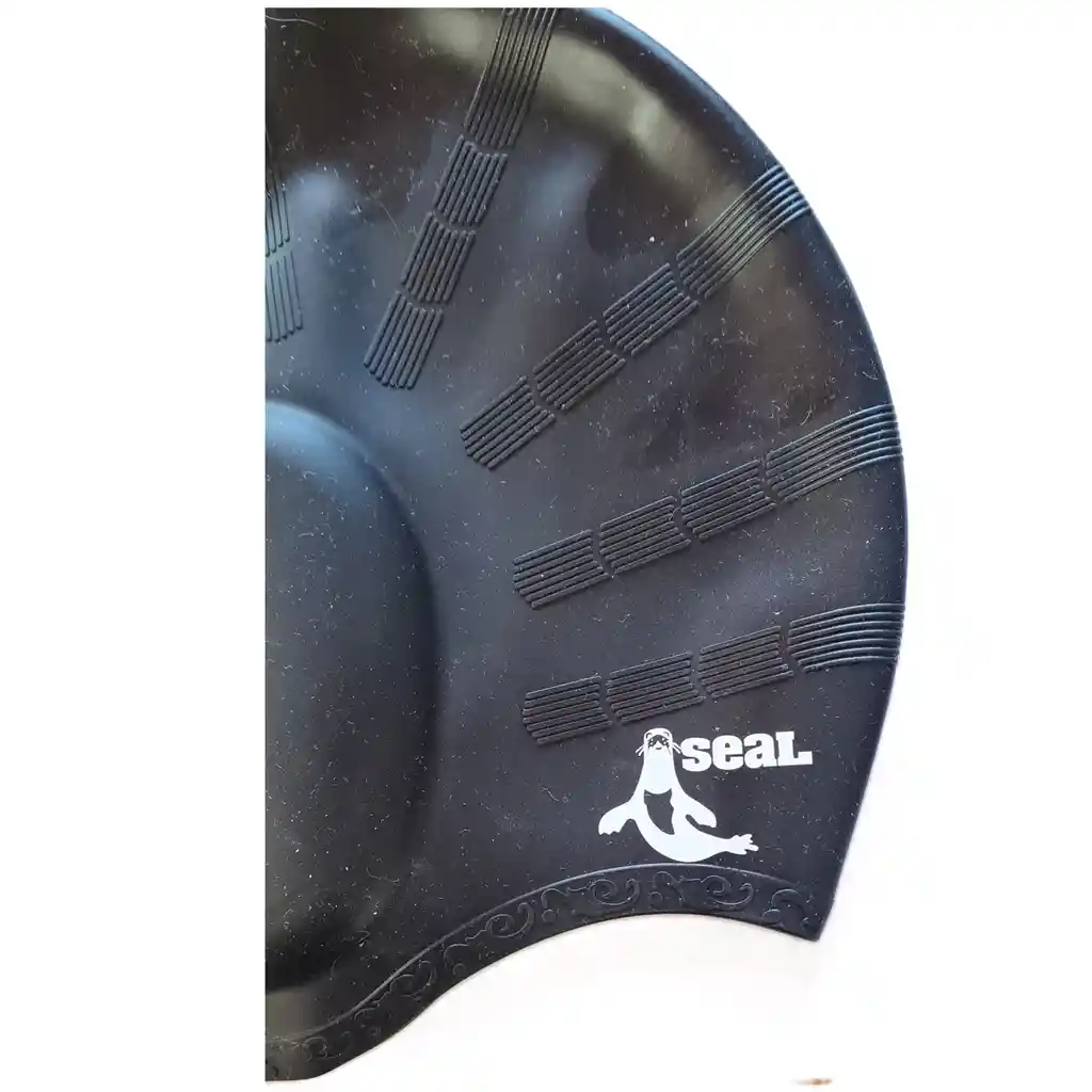 Gorro Natacion Seal Earpocket Silicona Negro (con Proteccion Oidos)