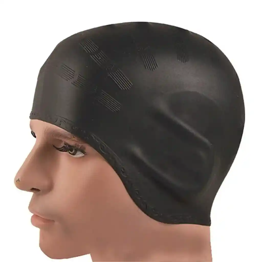 Gorro Natacion Seal Earpocket Silicona Negro (con Proteccion Oidos)