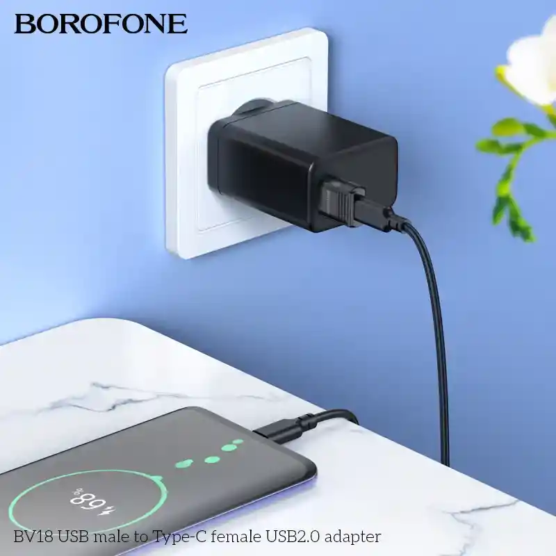 Adaptador Otg Usb-c Hembra A Usb-a Macho Borofone Bv18