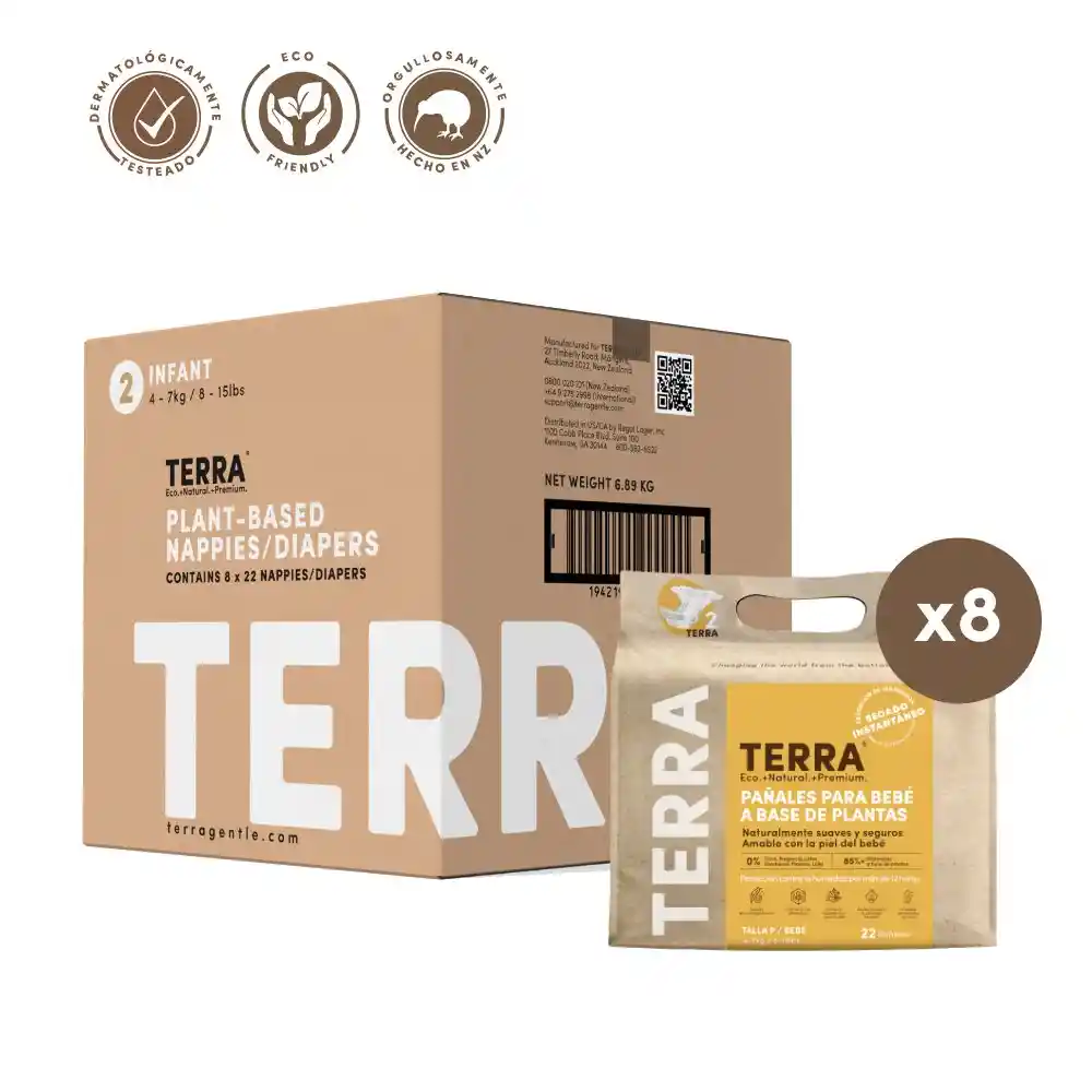 Pañales Terra Biodegradables Caja Talla P 176 Uns