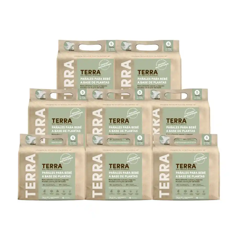 Pañales Terra Biodegradables Caja Talla Xg 128 Uns