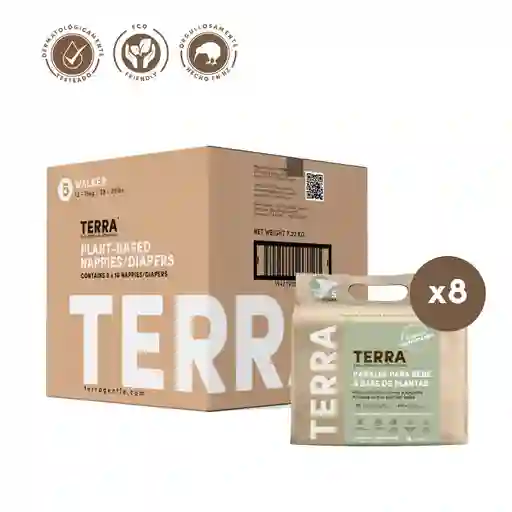 Pañales Terra Biodegradables Caja Talla Xg 128 Uns